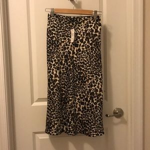 Express X Rocky Barnes Animal Print Midi Skirt
